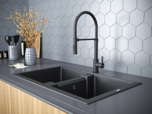 Смеситель для кухни Paulmark HALT Ha214021-AN на мойку черный - фото 5